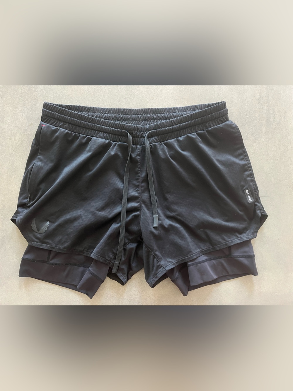 ASRV - Men’s Black Layered Performance Running - Aerosilver 5” Liner Shorts XL